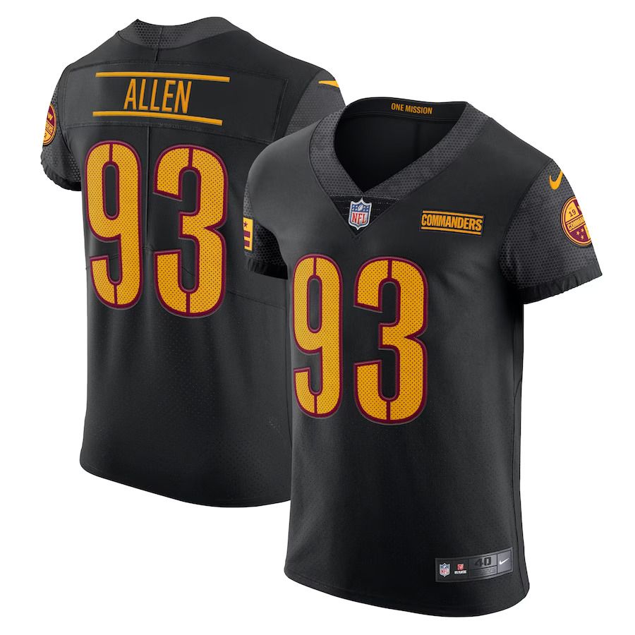 Men Washington Commanders #93 Jonathan Allen Nike Black Alternate Vapor Elite NFL Jersey->washington commanders->NFL Jersey